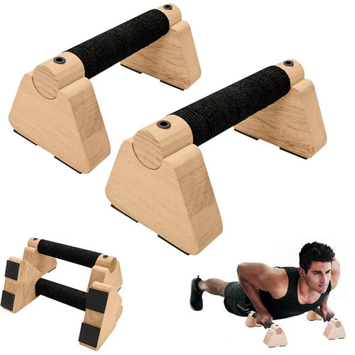 1 Pair Wooden Push up Bar, for Home Workout Parallettes Bars,Push-Up Stand Exercise Equipment Handstand Blocks for Men and Women