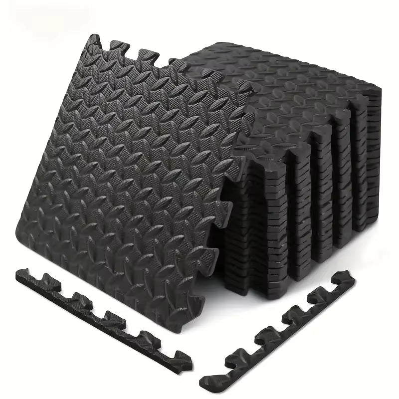 16Pcs Non-Slip Waterproof Fitness Mat Shock-Absorbing Floor Protection Splicing Exercise Mat Power Yoga Training Floor Tiles