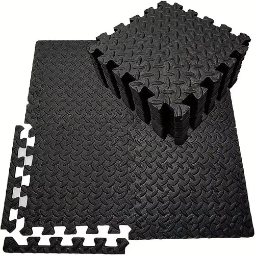 16Pcs Non-Slip Waterproof Fitness Mat Shock-Absorbing Floor Protection Splicing Exercise Mat Power Yoga Training Floor Tiles